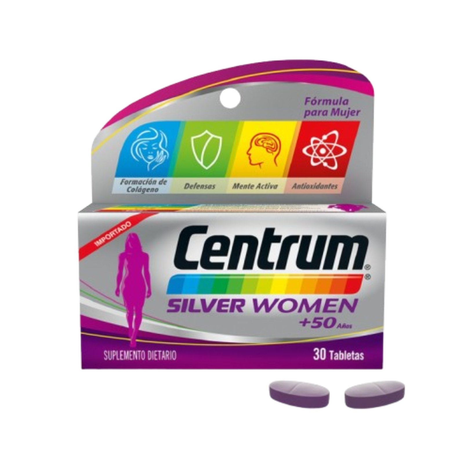 7702132001001 Centrum Silver Women para mujeres mayores de 50 años x 30 tabs - Image 1