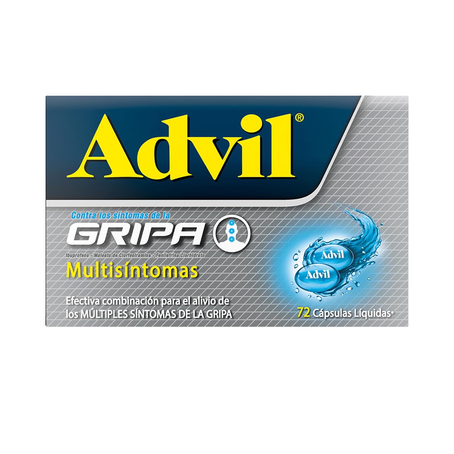 57920927 Advil Gripa Ibuprofeno Alivio De Múltiples Síntomas De La Gripa X 72 Caps - Image 1